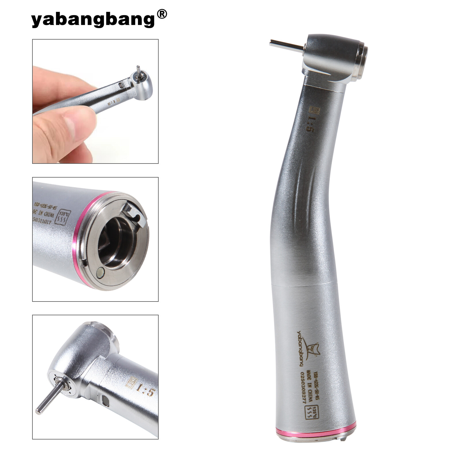 Dental 1:5 LED Fiber Optic Contra Angle Handpiece Standard Fit NSK Ti-MAX X95L