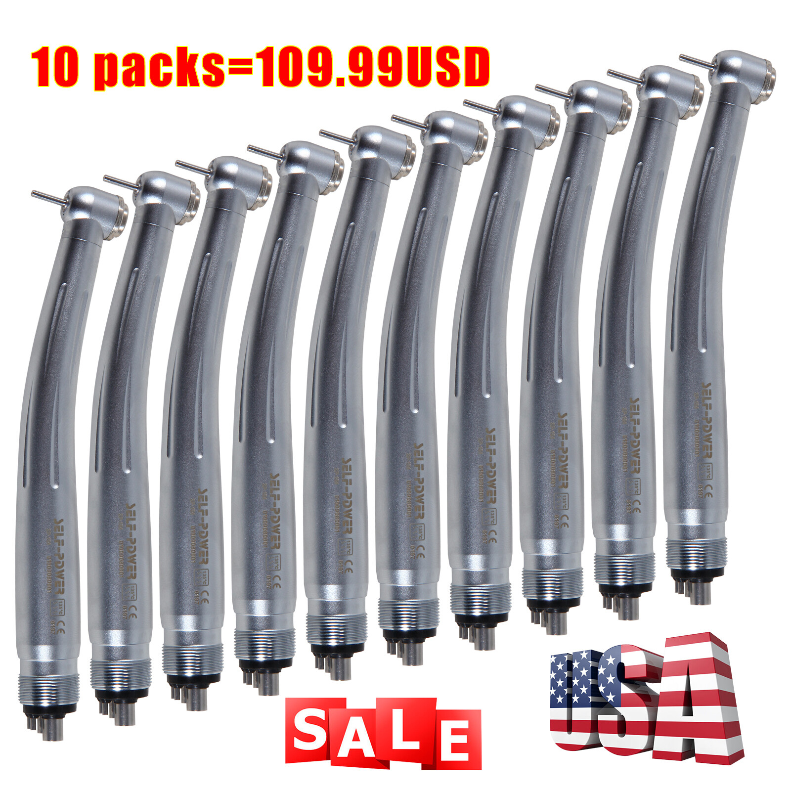 109.99! 10* Clean Head System NSK Style Dental High Speed Handpiece Push 4Hole