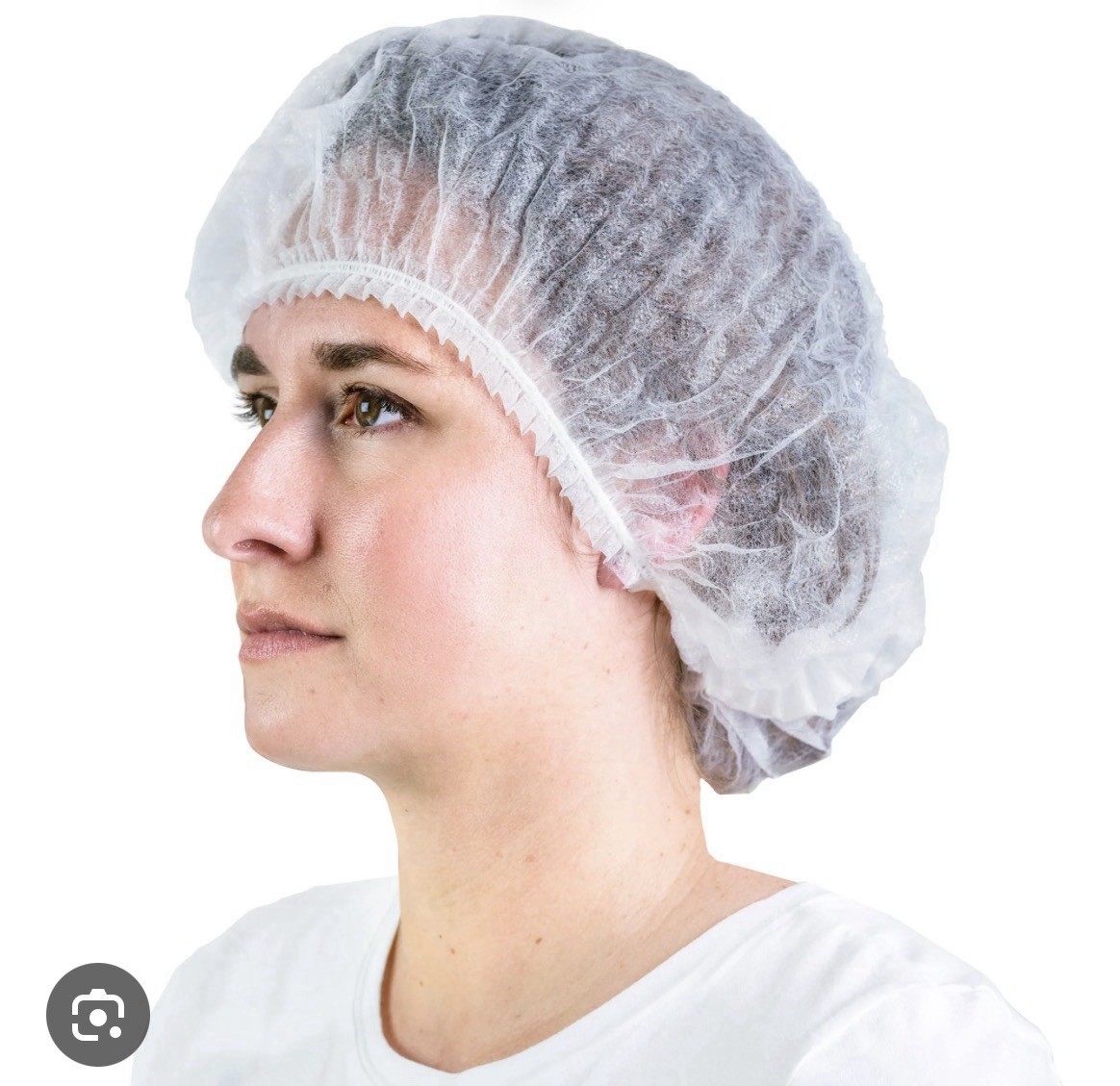 200 (2 X 100) Disposable Hair Net Non-Woven Head White Bouffant with Cap Clip