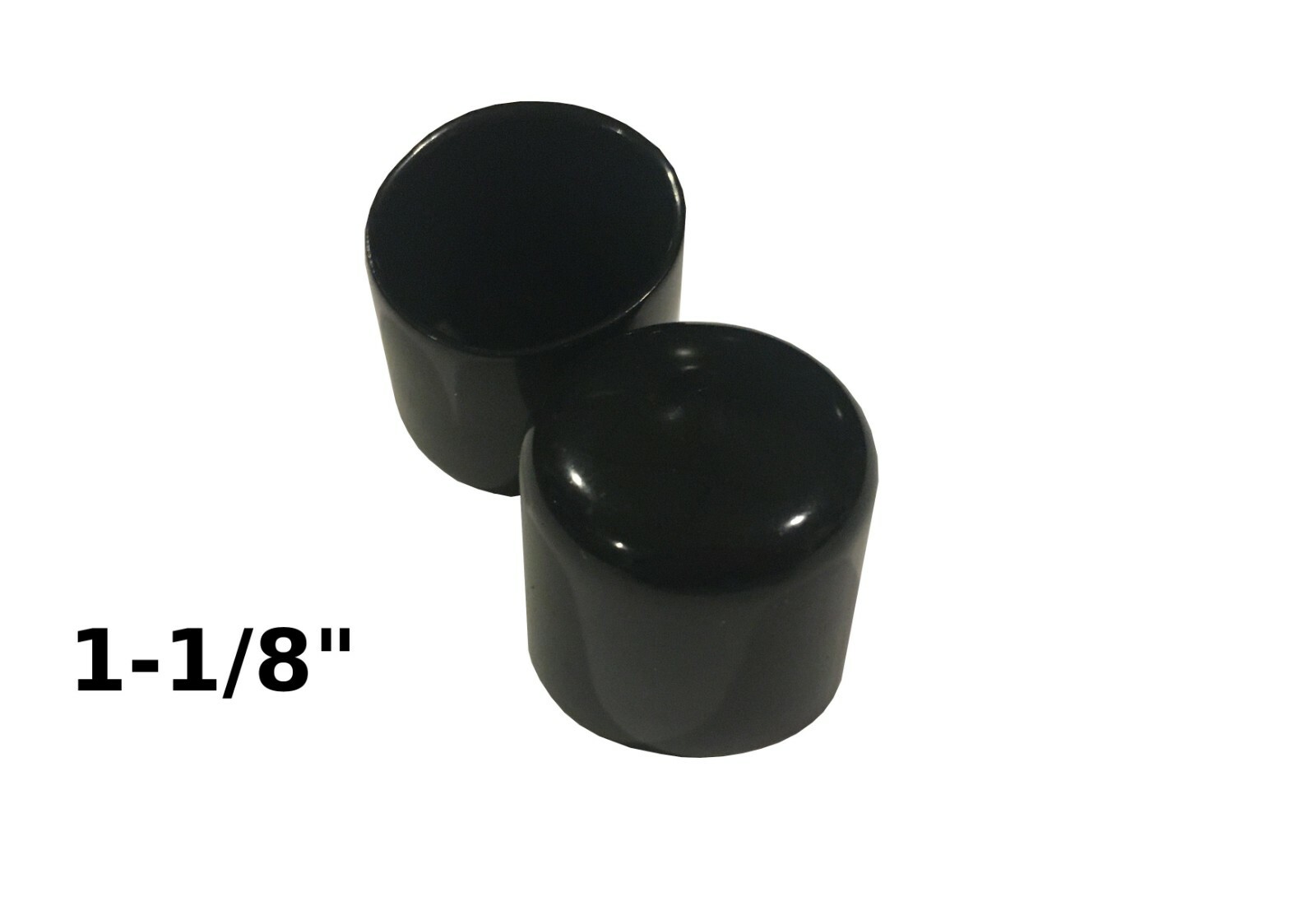 1 1/8″ 1.125 inch Round Black Vinyl Plastic Tube Tip End Cap (2,4,10,20,50,100)