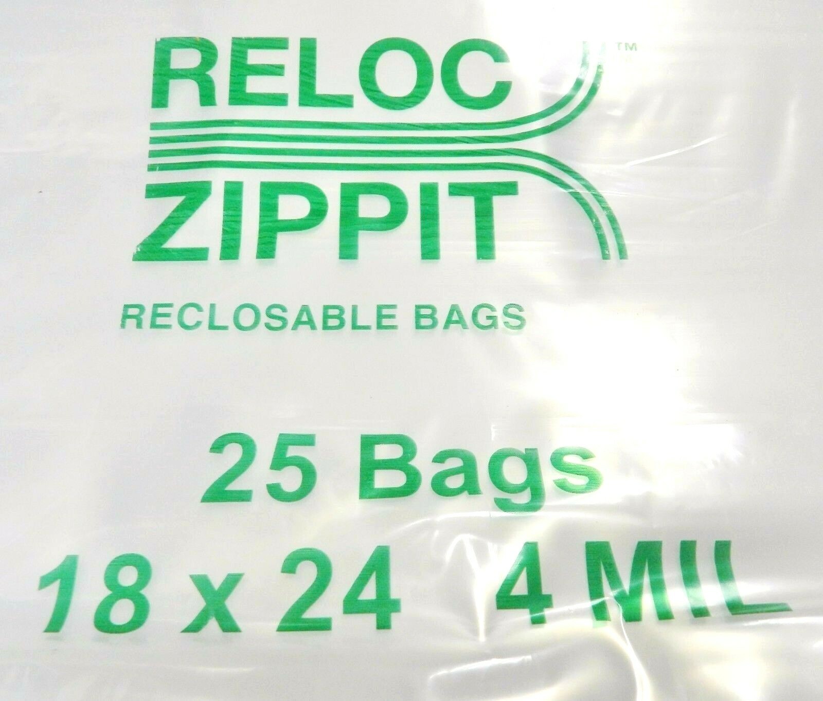 Jumbo Bags Reloc Zippit 18×24 Clear 4Mil Reclosable 25 Large Thick Bags 18 x 24″