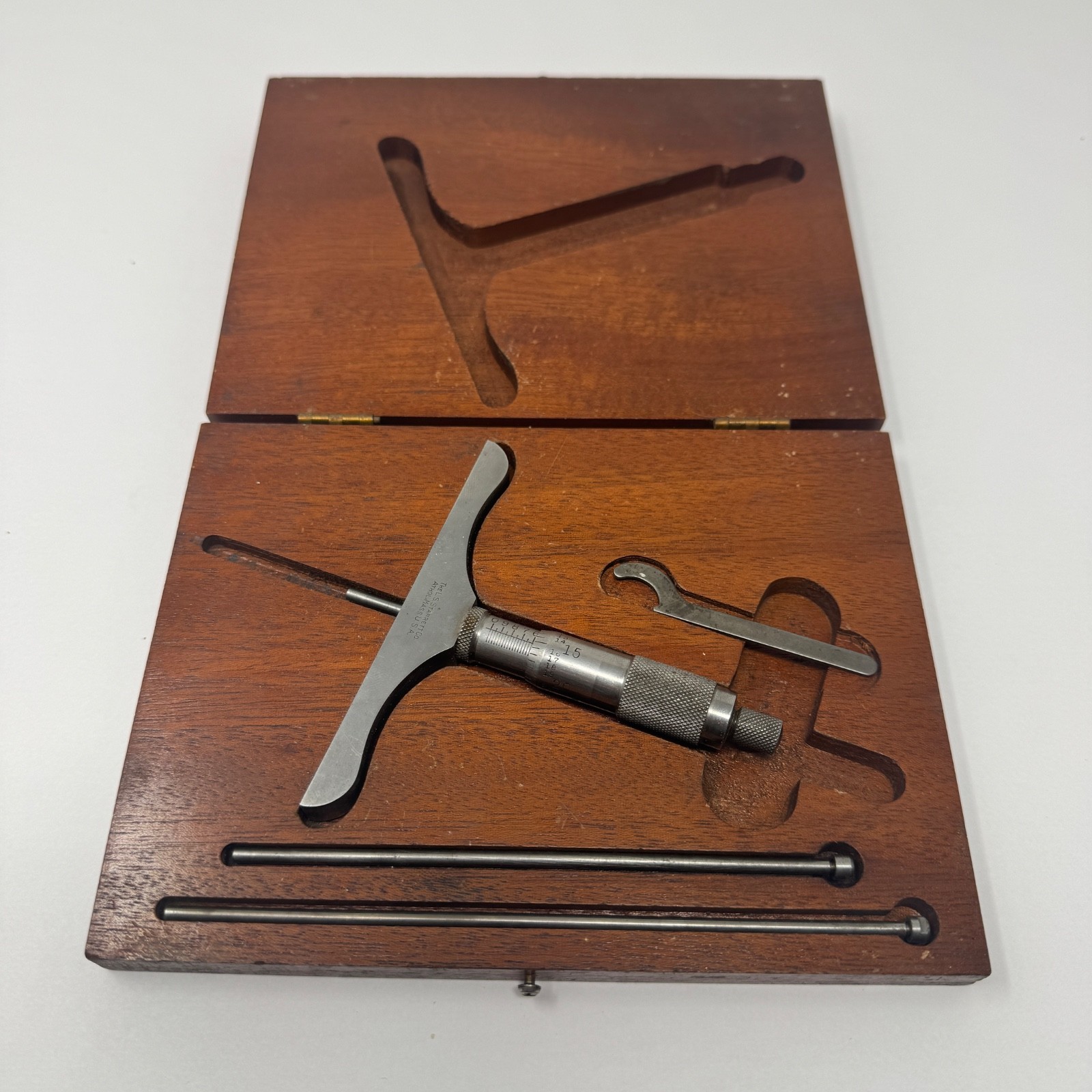 Starrett No. 449 B 4″ Micrometer Depth Gauge 0-3″ Woodworking Machinist Tool