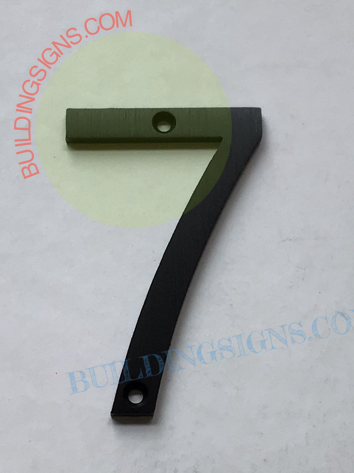 House number 7 sign (Black Aluminum, 8 inch)-Floating Mount House -REF24-1027