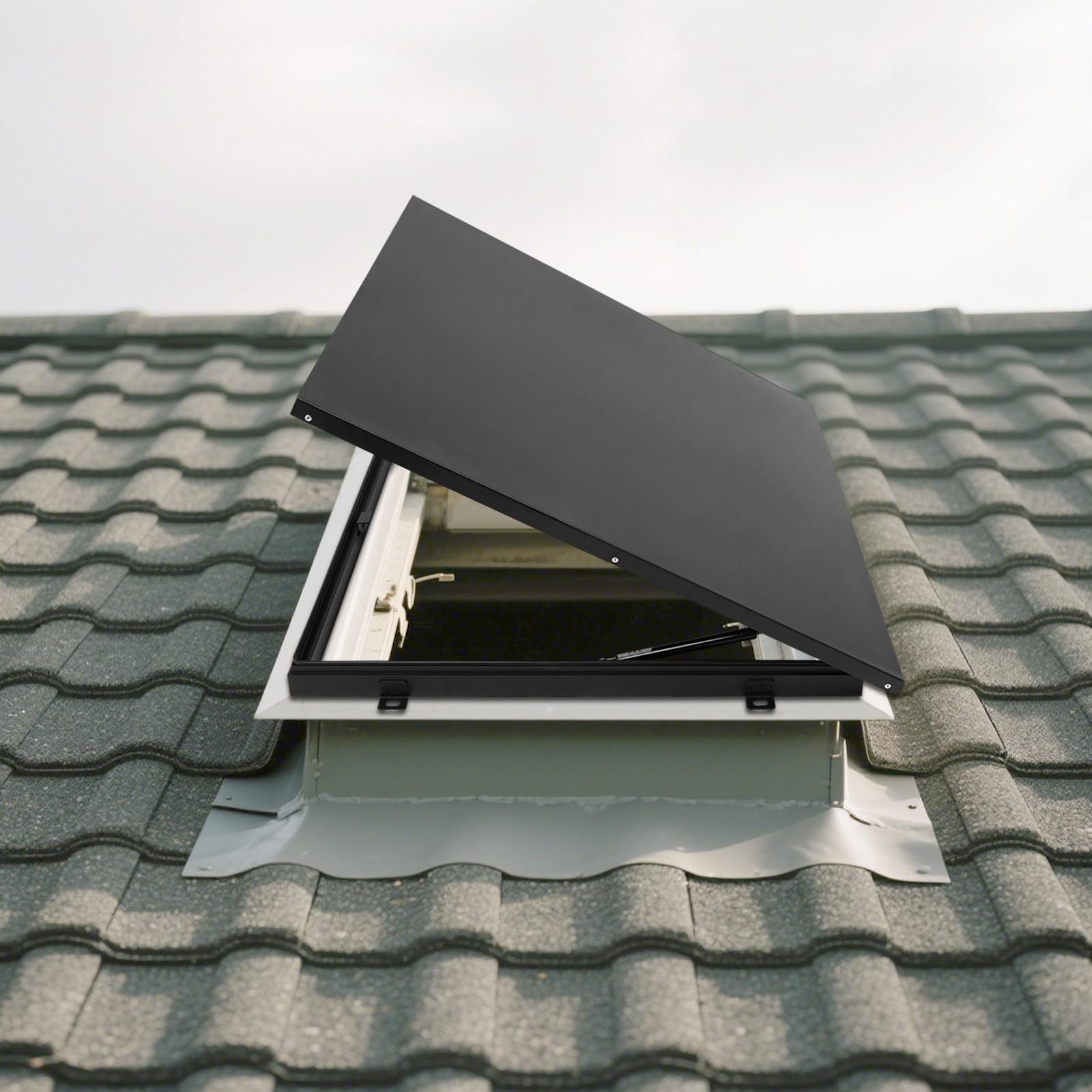 Aluminum Alloy Roof Hatch 27.5*27.5in Roof Access Hatch Roof Security Door Black