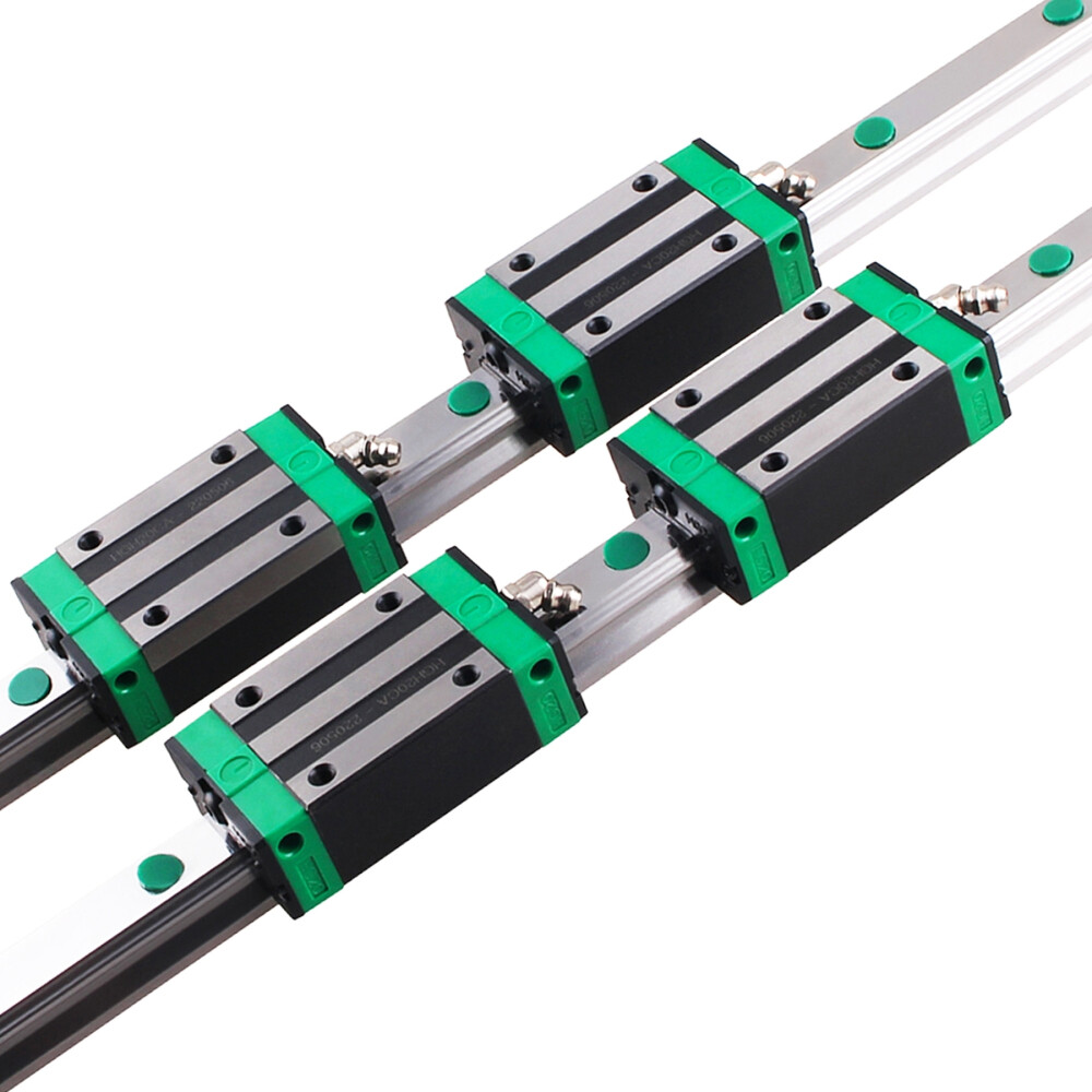 2X HGR15 HGR20 Linear Guide Rail + 4x HGH15CA HGH20CA Block CNC 3D Printer DIY