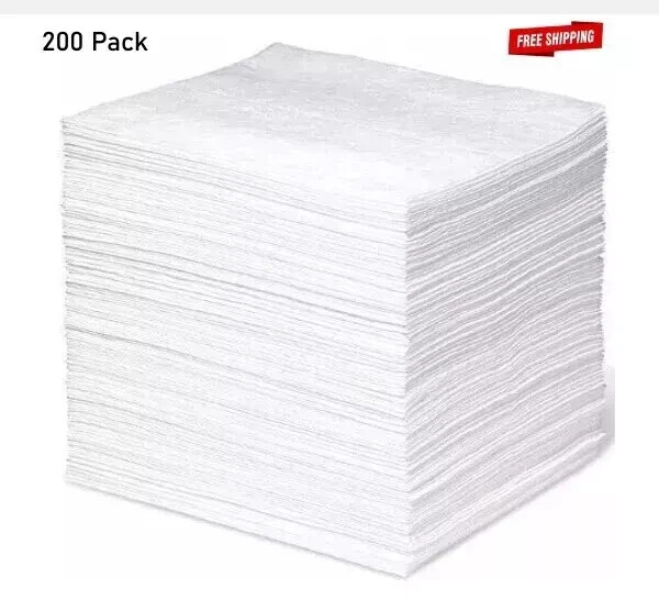 200 – Oil Clean Up Spill Absorbent Pads Contractor Grade Polypropylene
