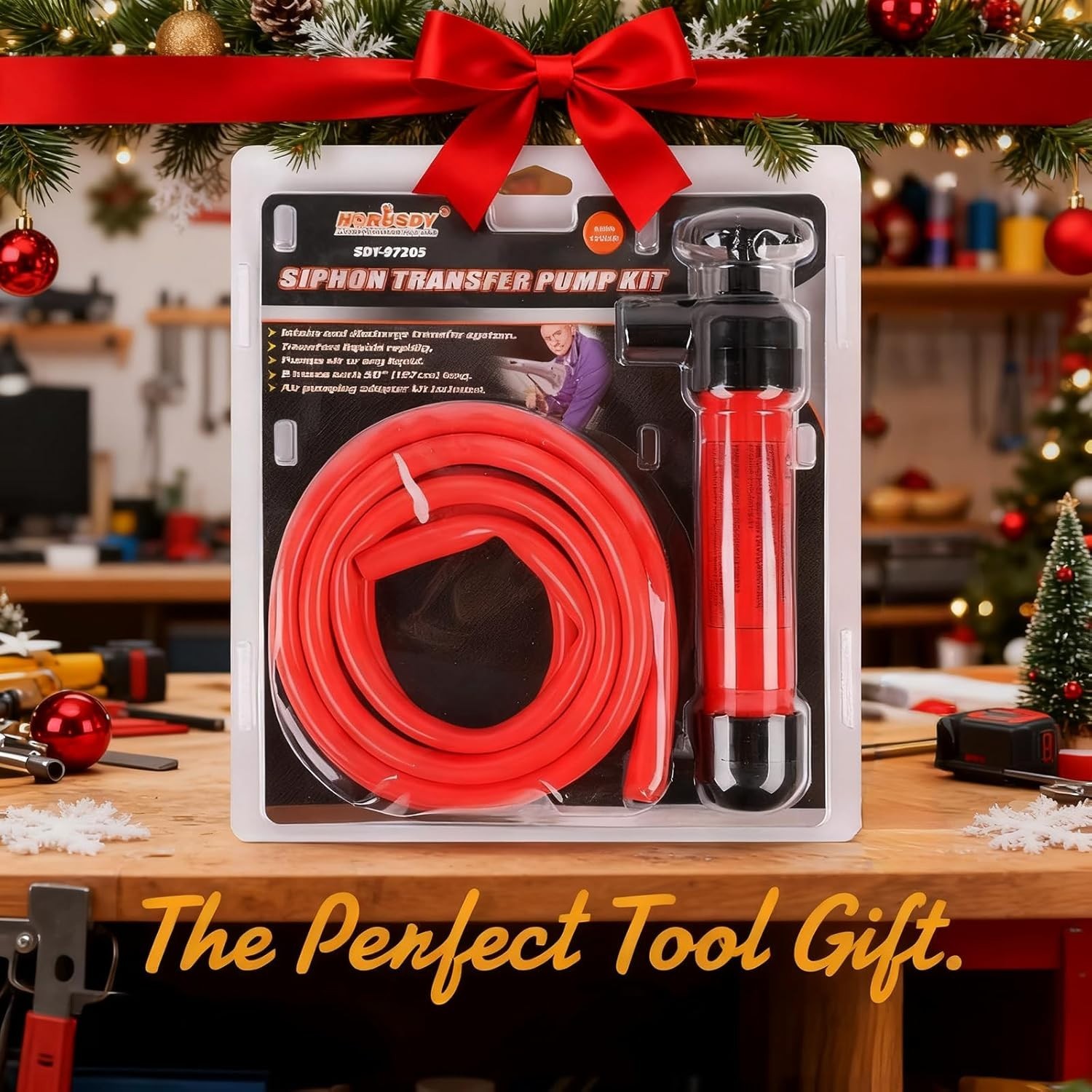 Durable Liquid Transfer Pump with Air Adapter – Red Design, Great for Outdoors