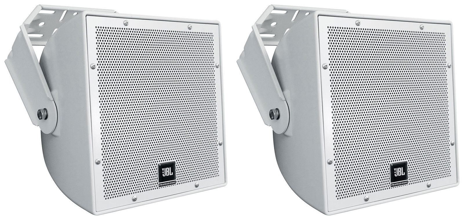 (2) JBL AWC82 8″ White Indoor/Outdoor 70V Surface Mount Commercial Speakers