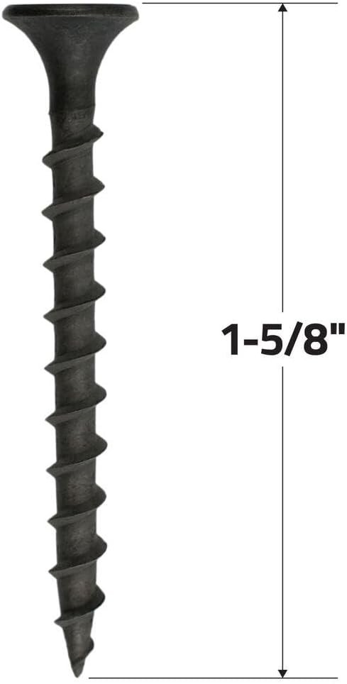 Grip Rite 158CDWS1 1-5/8-Inch 6 Coarse Thread Drywall Screw with Bugle Head, 1 P
