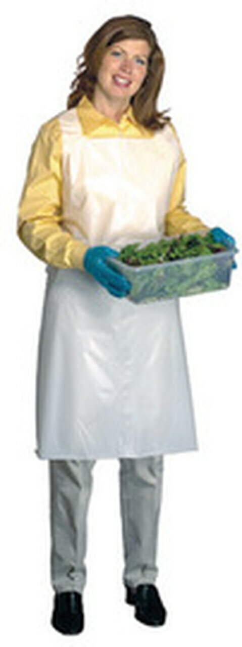 1000 Pcs Plactic Apron White 2846PE 1 Mil WaterProof /Oil Proof