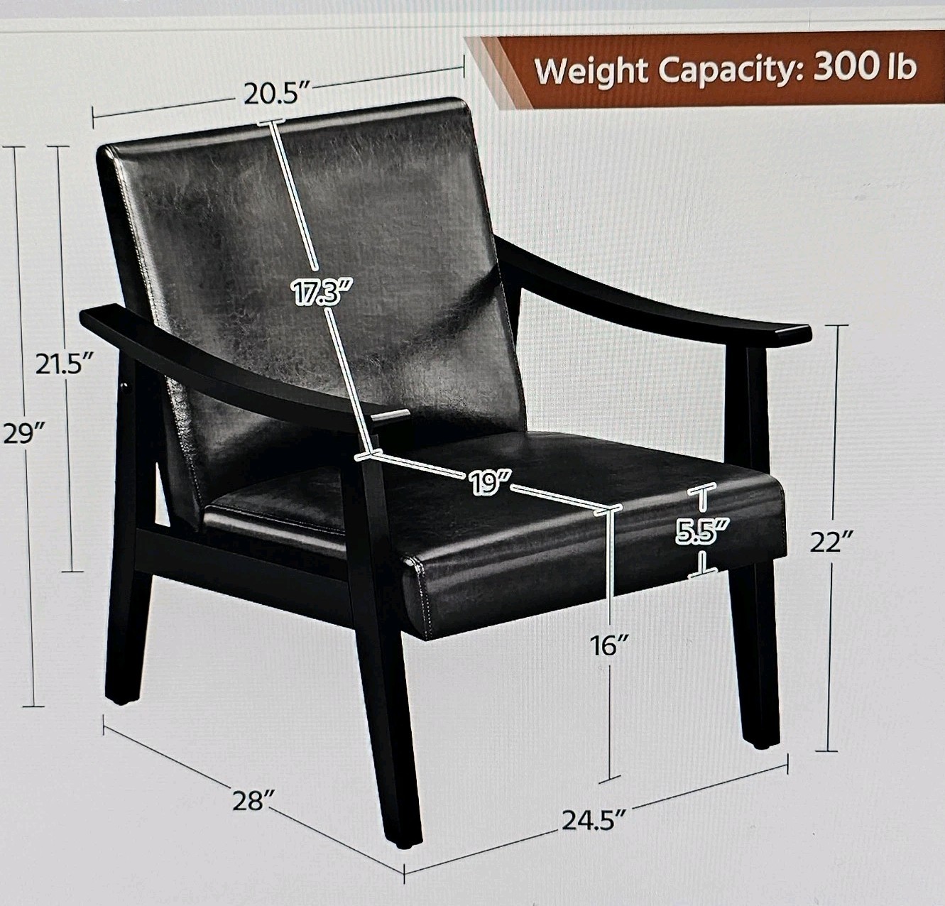 Yaheetech Accent Chair Modern Living Room Bedroom Office 2 In Box Assy Required
