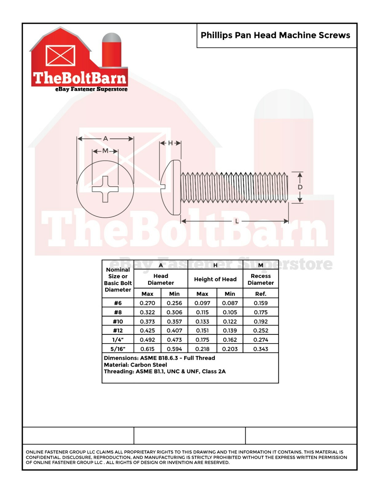 5/16″-18 Phillips Pan Head Machine Screws Bolts Zinc Coarse (Pick Length & Qty)
