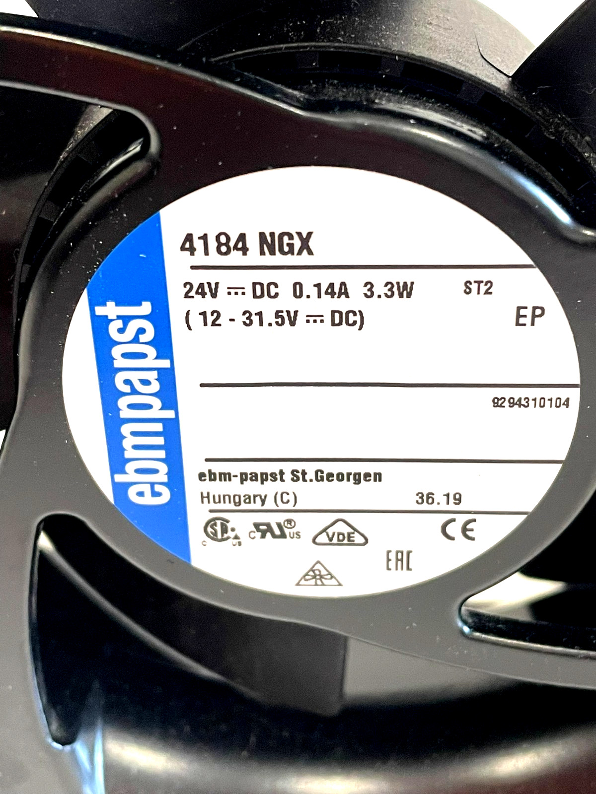NEW EBMPAPST 4184NGX AXIAL FAN 24VDC