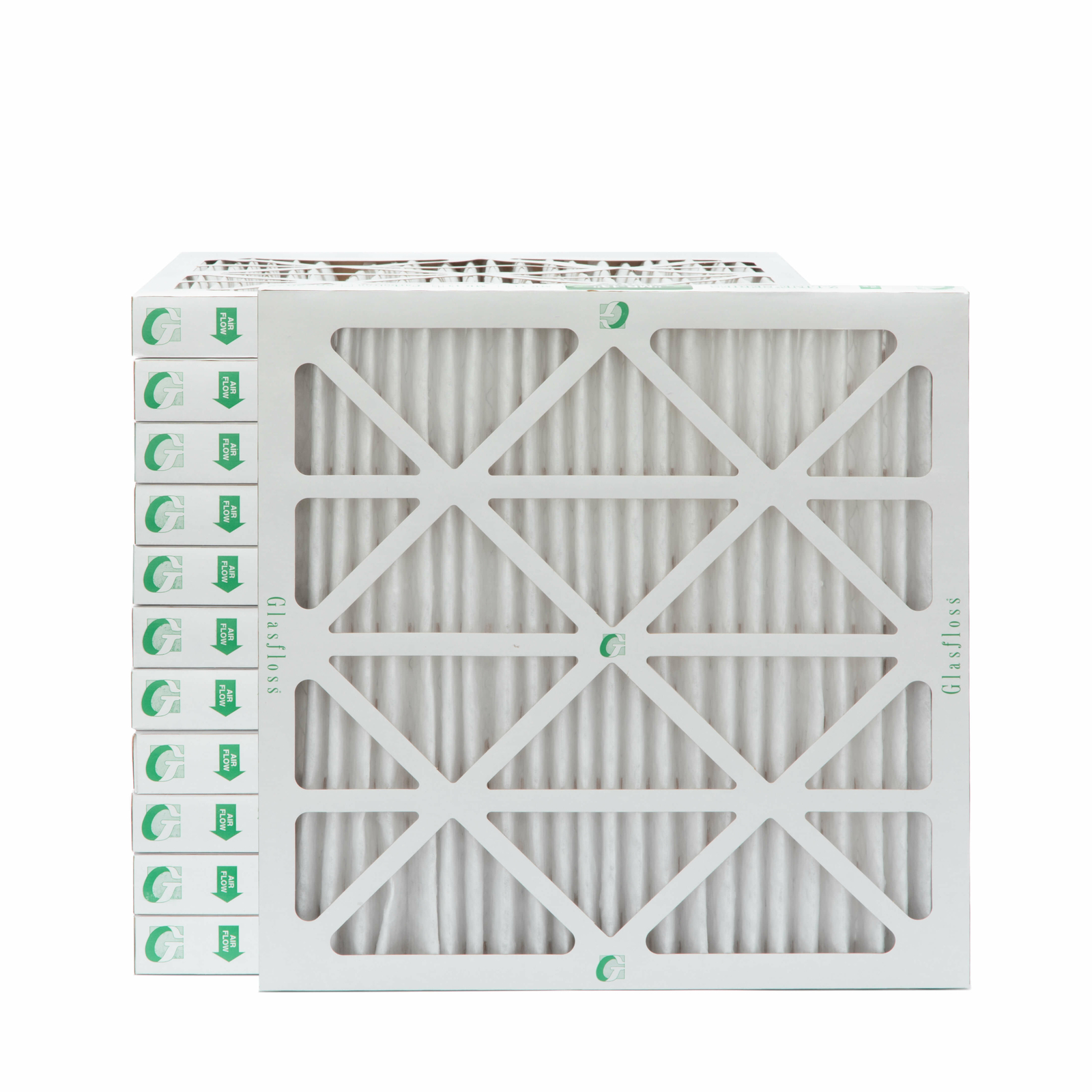Glasfloss ZL 18x20x2 MERV 10 (FPR 7) Pleated HVAC Air Filters. Case of 12