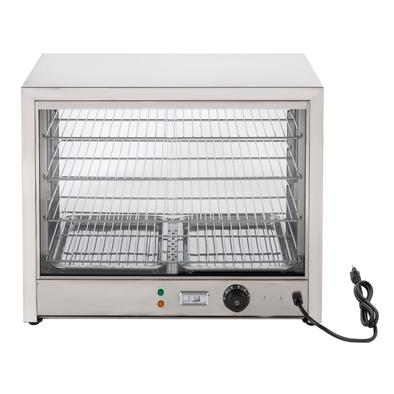 4-Tier Commercial Food Warmer Display Case Countertop Pie Pizza Cabinet 800W