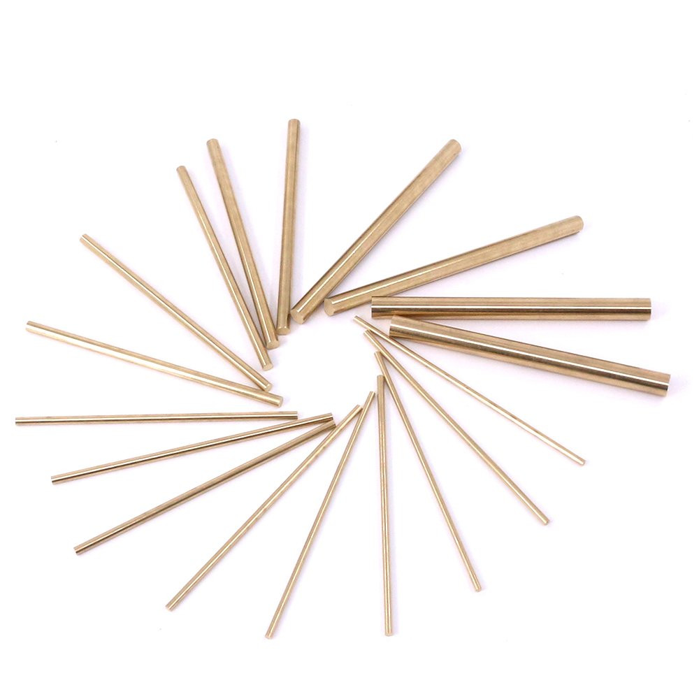 Swpeet 18Pcs Assorted Brass Solid round Rod Lathe Bar Stock Kit, Diameter 2Mm-8M