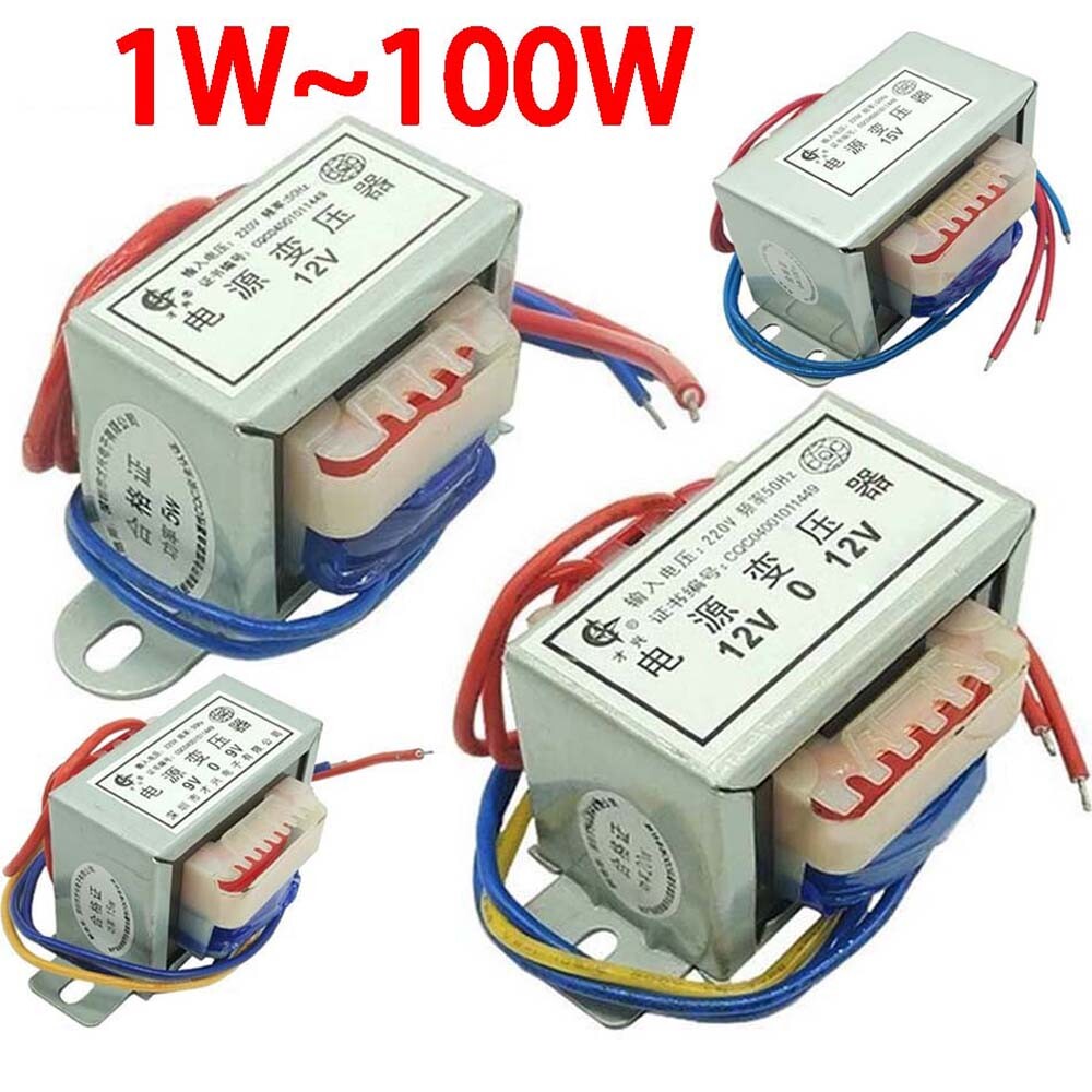 1W~100W Power Transformer AC 110V/220V/380V IN 6V-36V Out Single/ Dual Output