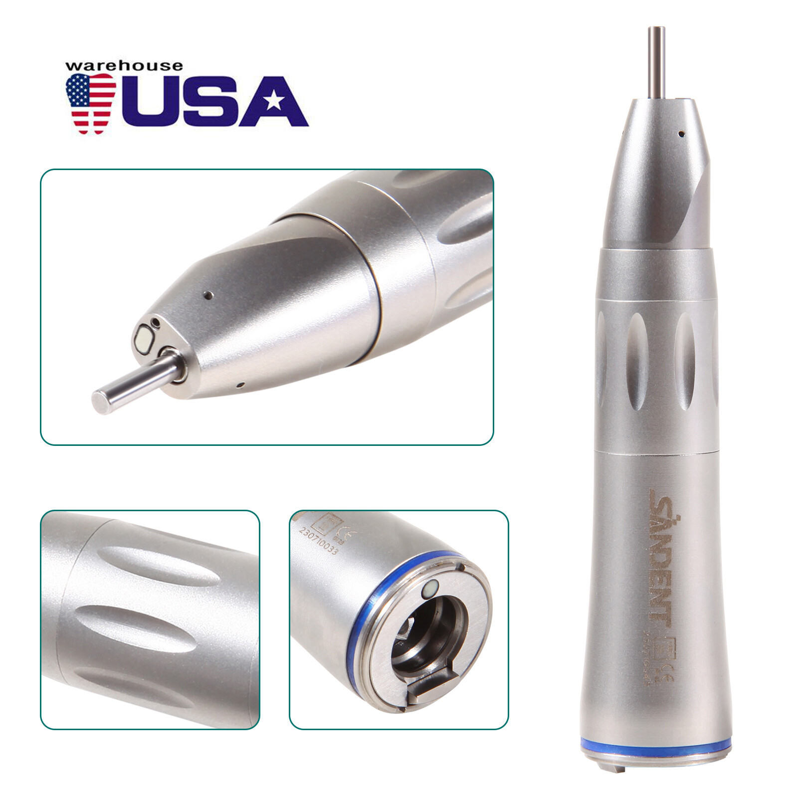 Dental 1:1 Fiber Optic Straight Nosecone Low Speed Handpiece Inner Water Spay DL