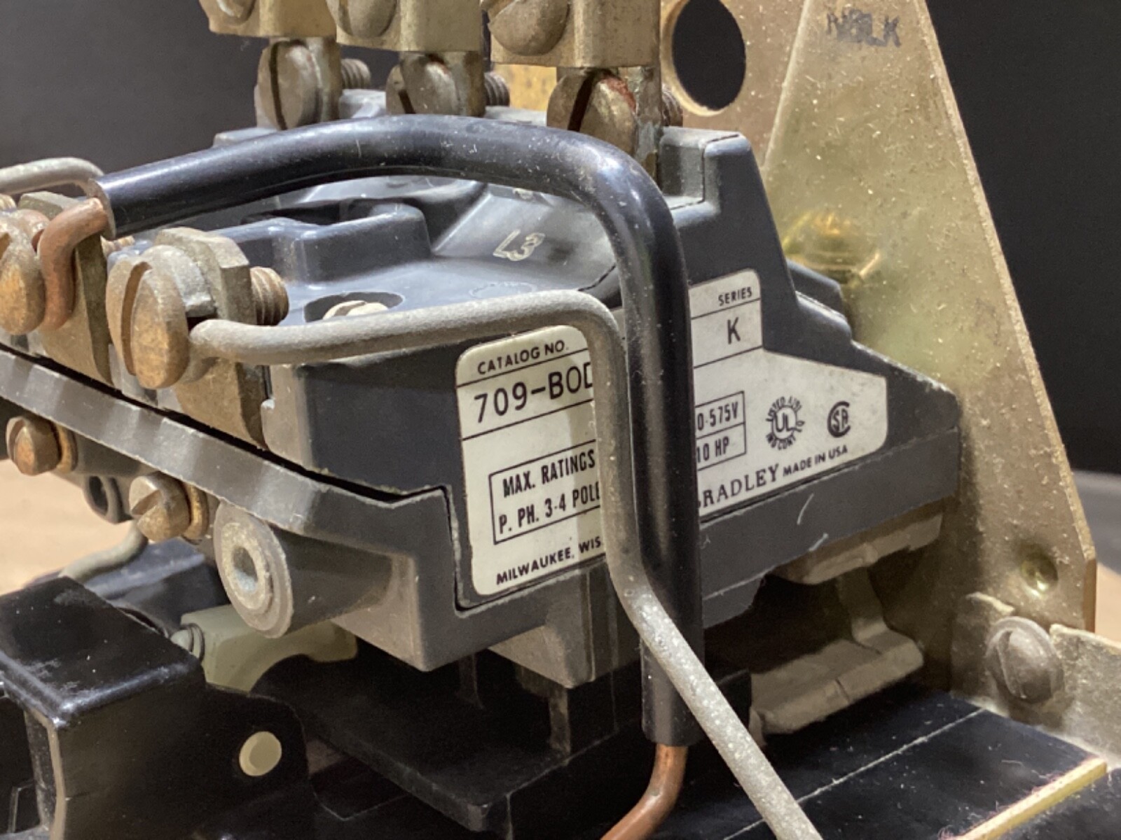 ALLEN BRADLEY FULL VOLTAGE STARTER 709-BOD103 SER K, SIZE 1 #100G168PR7*CO