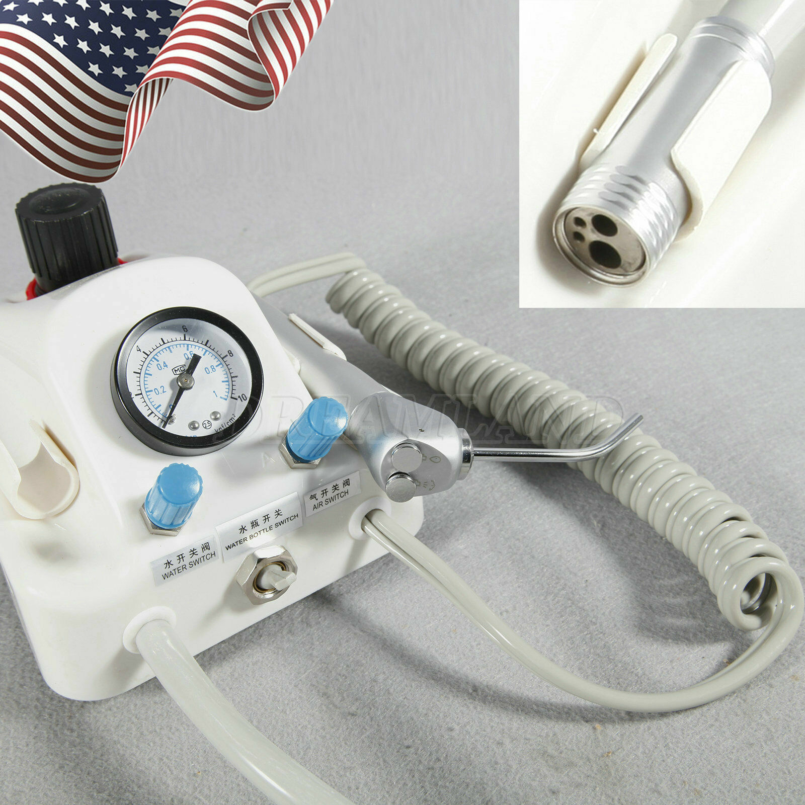 From USA Dental Turbine Unit Air Water Syringe 4 Hole Connection NA#1