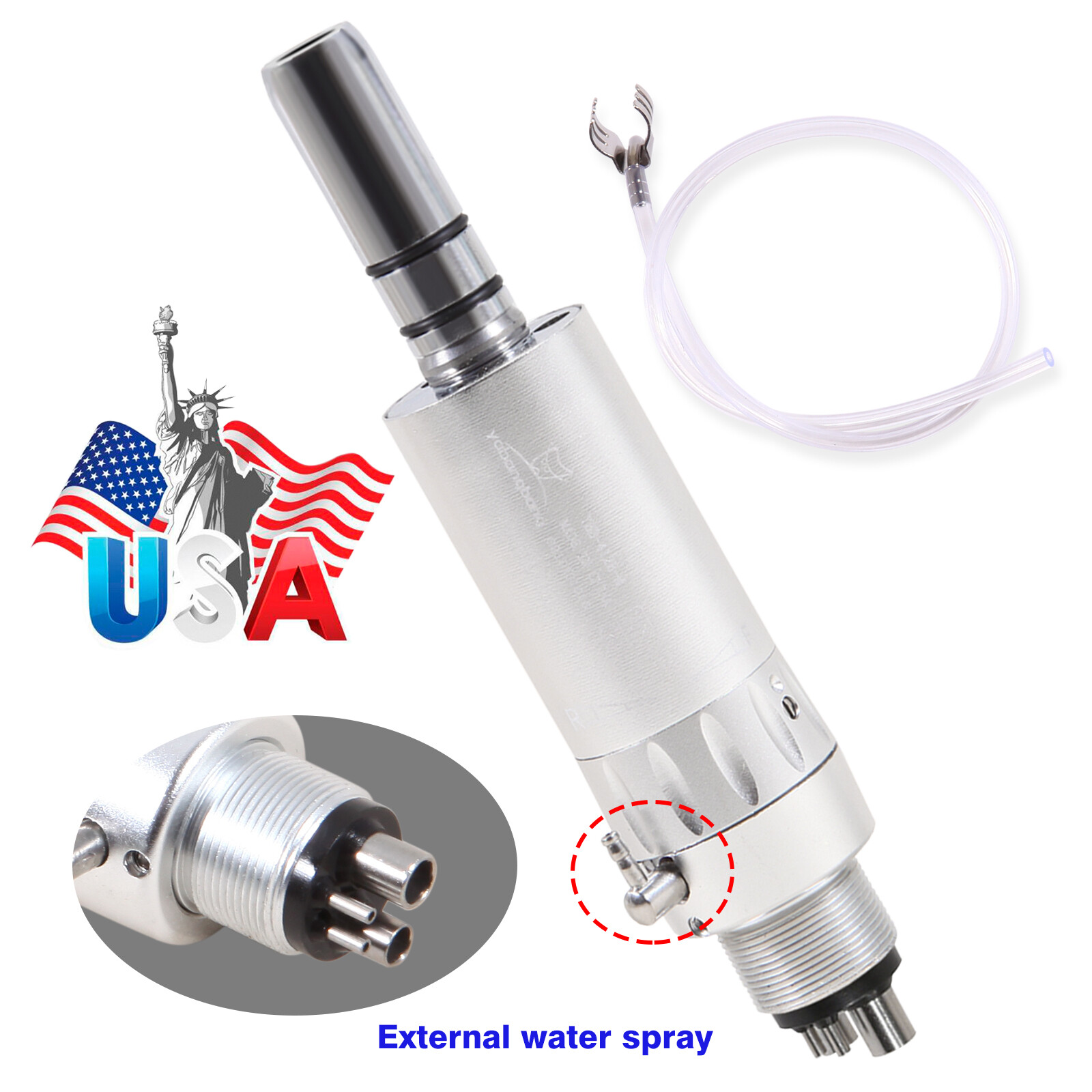 1-5Pcs Dental Low Speed Contra Angle Handpiece Fit FG 1.6mm Burs / 4H Air Motor