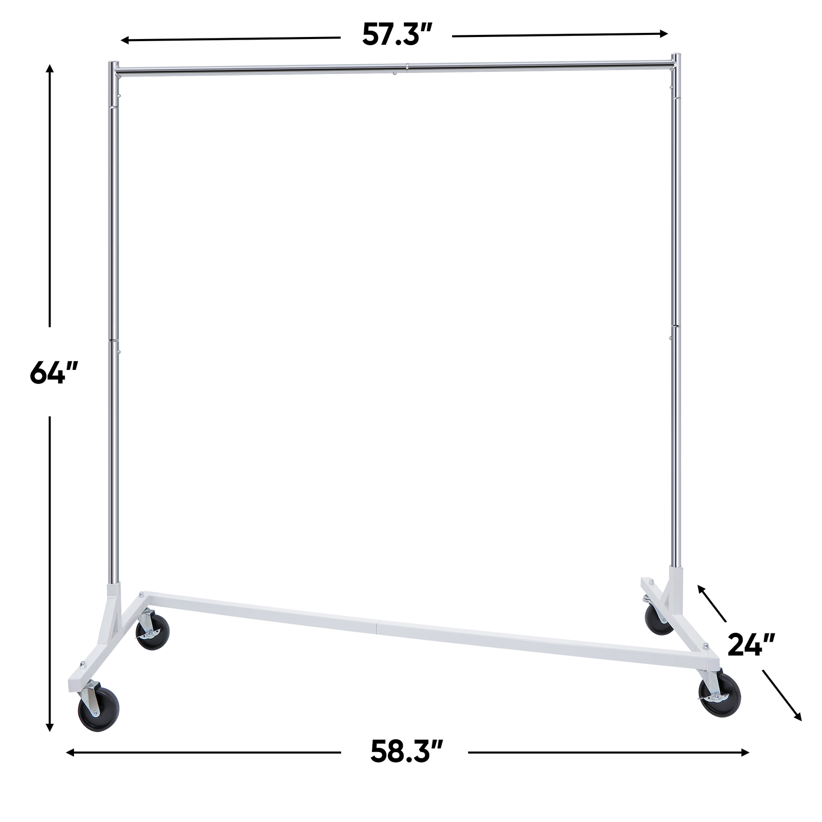 Metal Rolling Clothes Garment Rack Collapsible Clothing Stand Wheels Heavy Duty