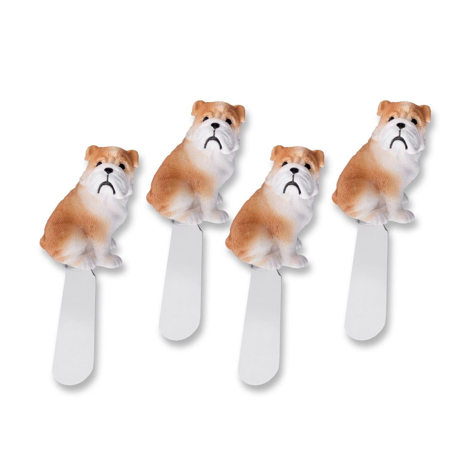 Supreme Housewares Bulldog Cheese Spreaders, Hand-Painted Resin