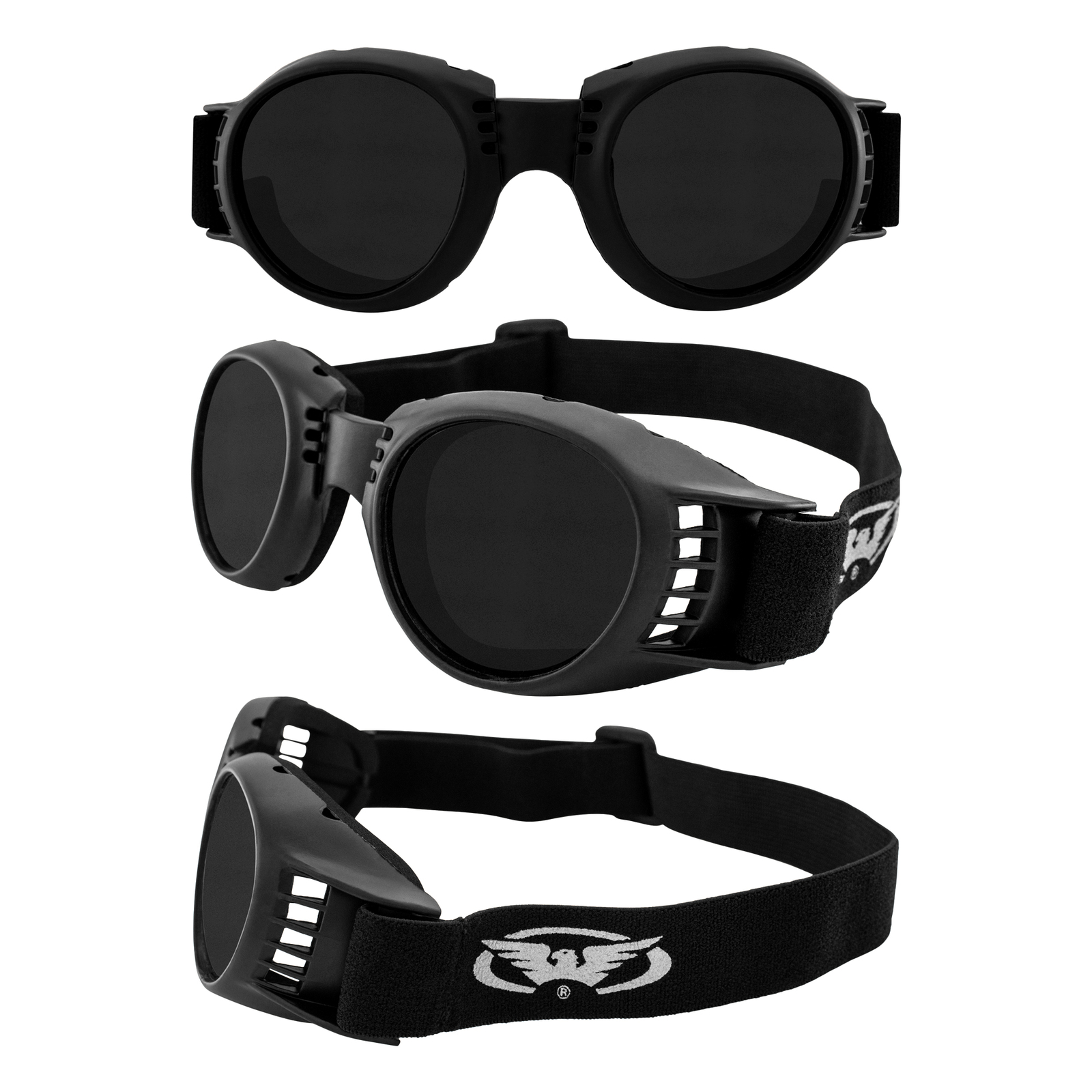 Global Vision Paragon Foam Padded Motorcycle Goggles Black Frame Super Dark Lens