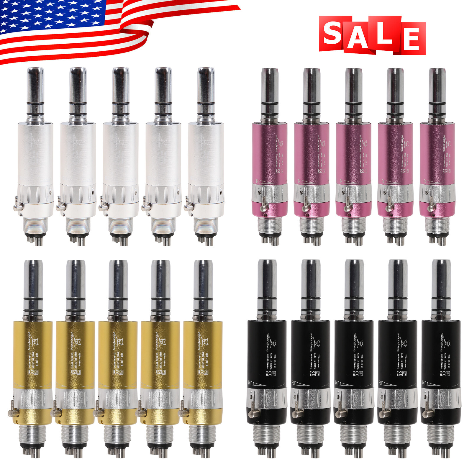 E-type Air Motor Lab USA connection Dental Slow Low Speed Handpiece 4Hole Y
