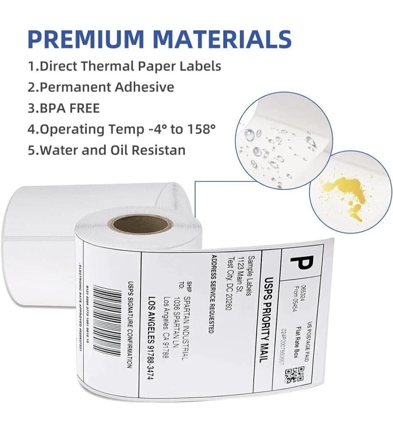 40 Rolls 250 Direct Thermal Shipping Labels 4×6 For Zebra LP2844 ZP450 Eltron