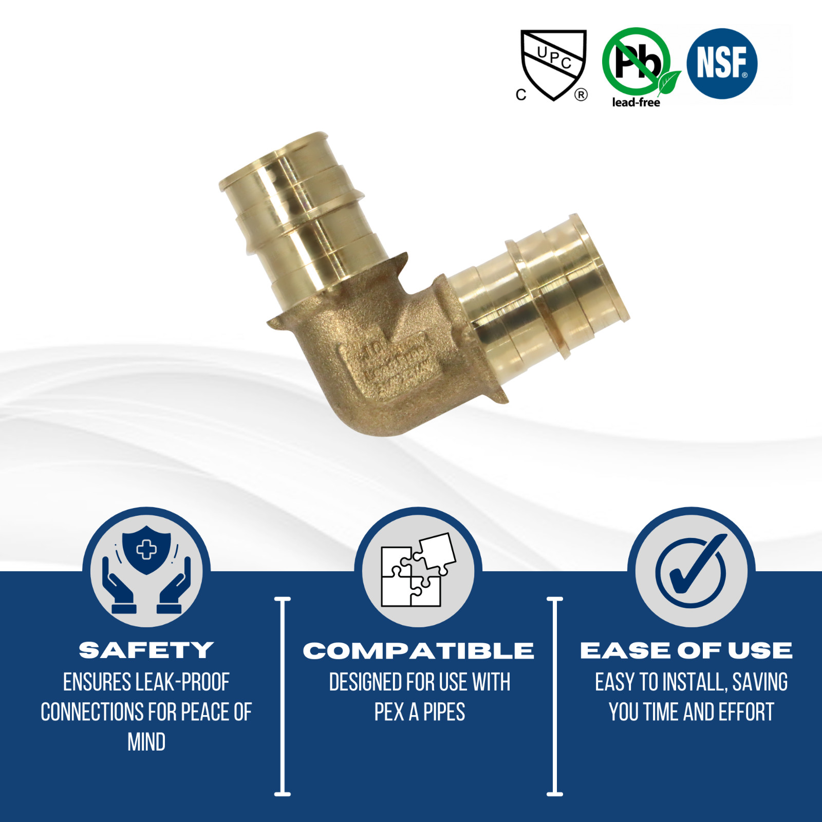 25 Pcs XFITTING 3/4″ Pex A Elbow, 3/4 Expansion Elbow, Lead Free Brass 29-2-2=25