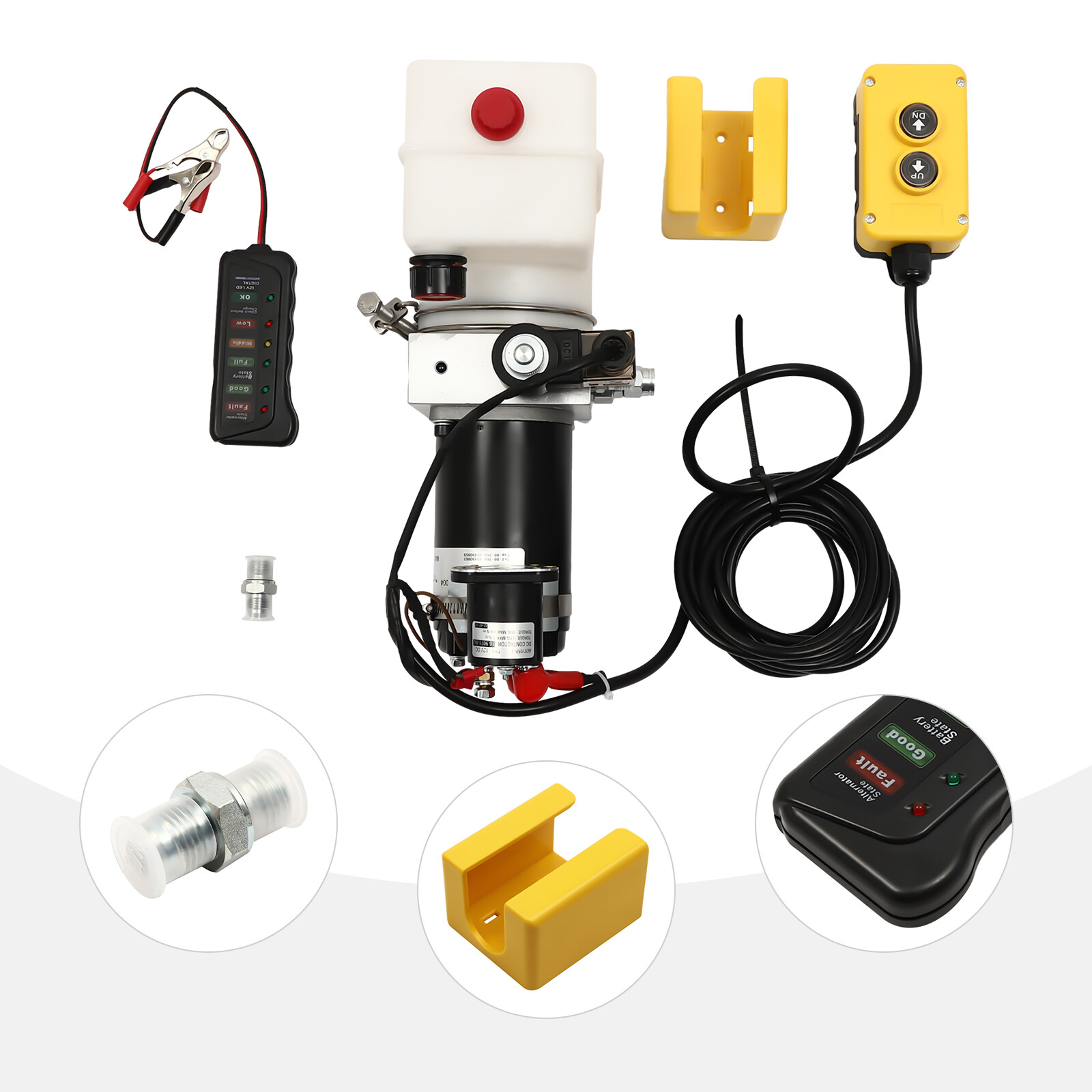 800W 1.5L Electric Hydraulic Pump Single Acting Dump Truck Hydraulic Pump DC 12V