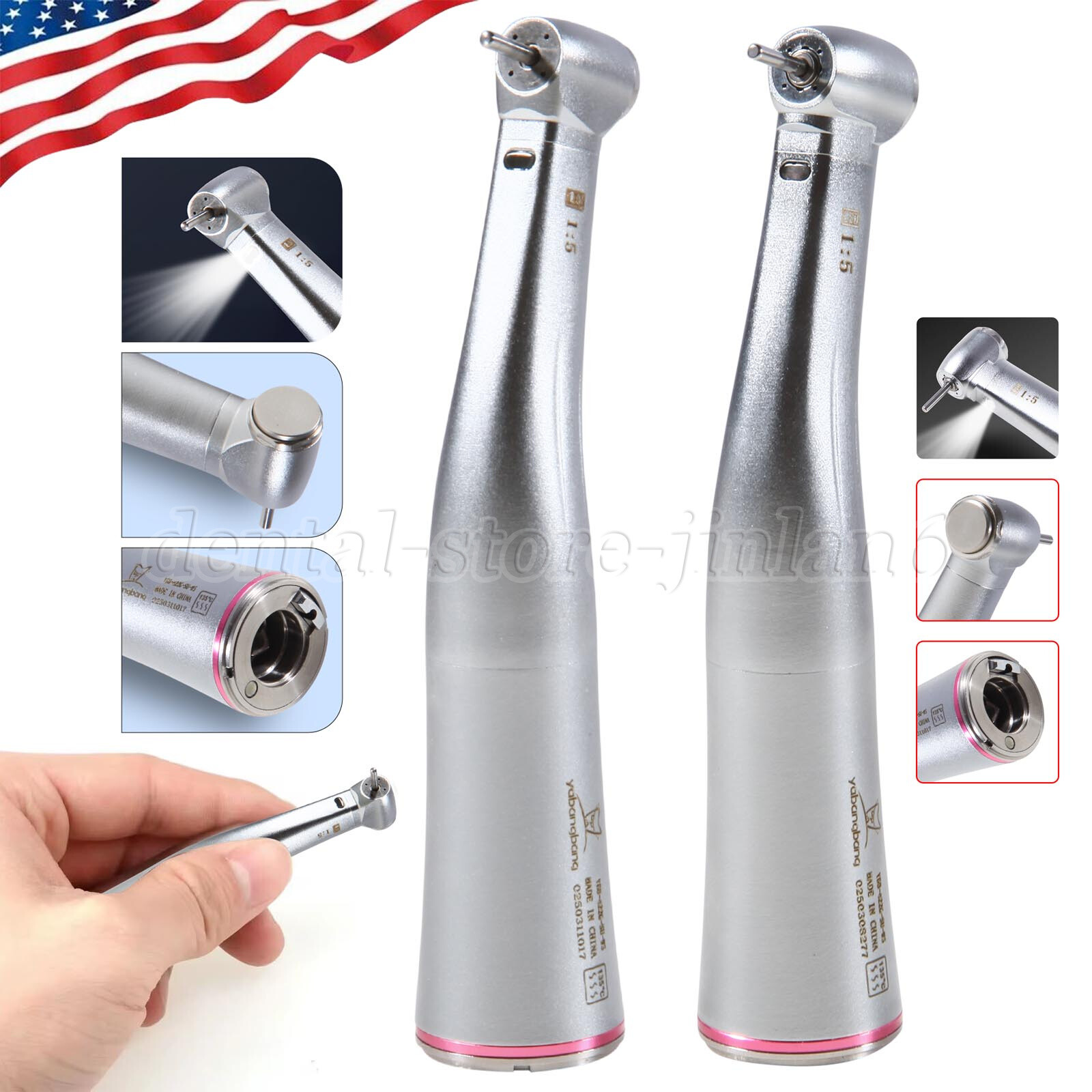 Dental Electric Handpiece 1:5 Speed Contra Angle Fiber Optic YB/ST Standard/Mini