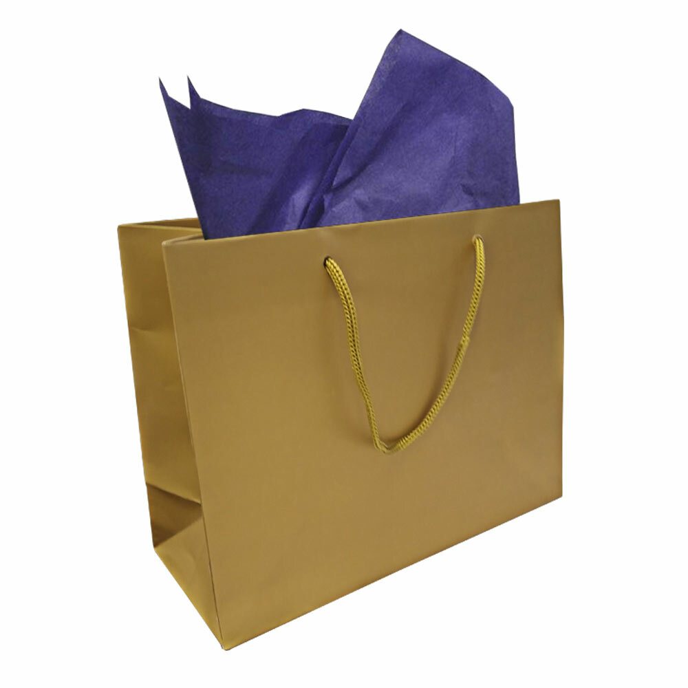 Large Gold and Silver Glossy Euro Tote Bag Gift Shopping Bags 10 Per Pack