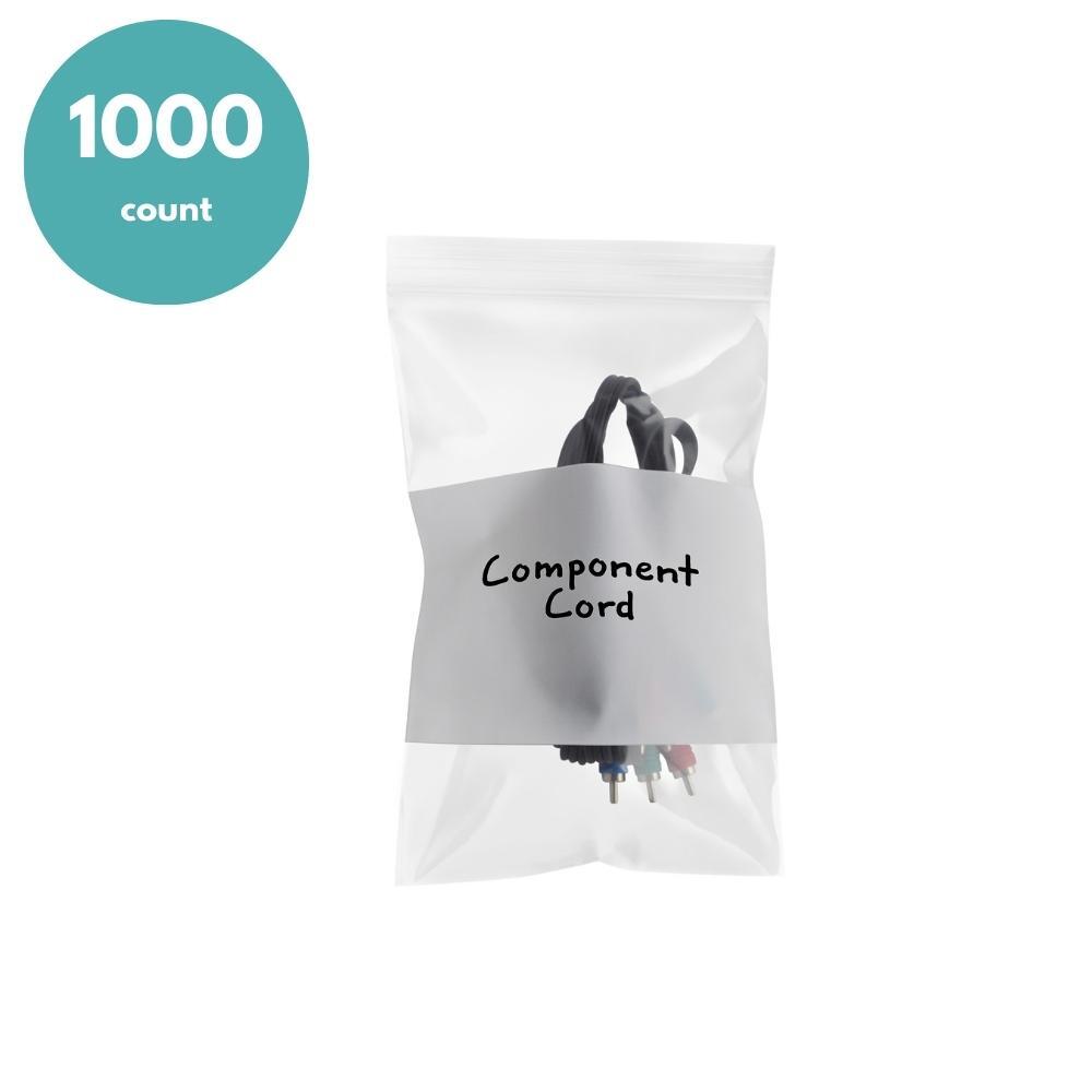 4 Mil Clear Reclosable Poly Bags with White Block Zipper 6″ x 9″ Pack of 1000