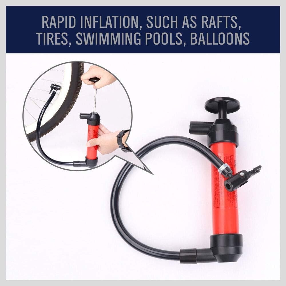 Durable Liquid Transfer Pump with Air Adapter – Red Design, Great for Outdoors