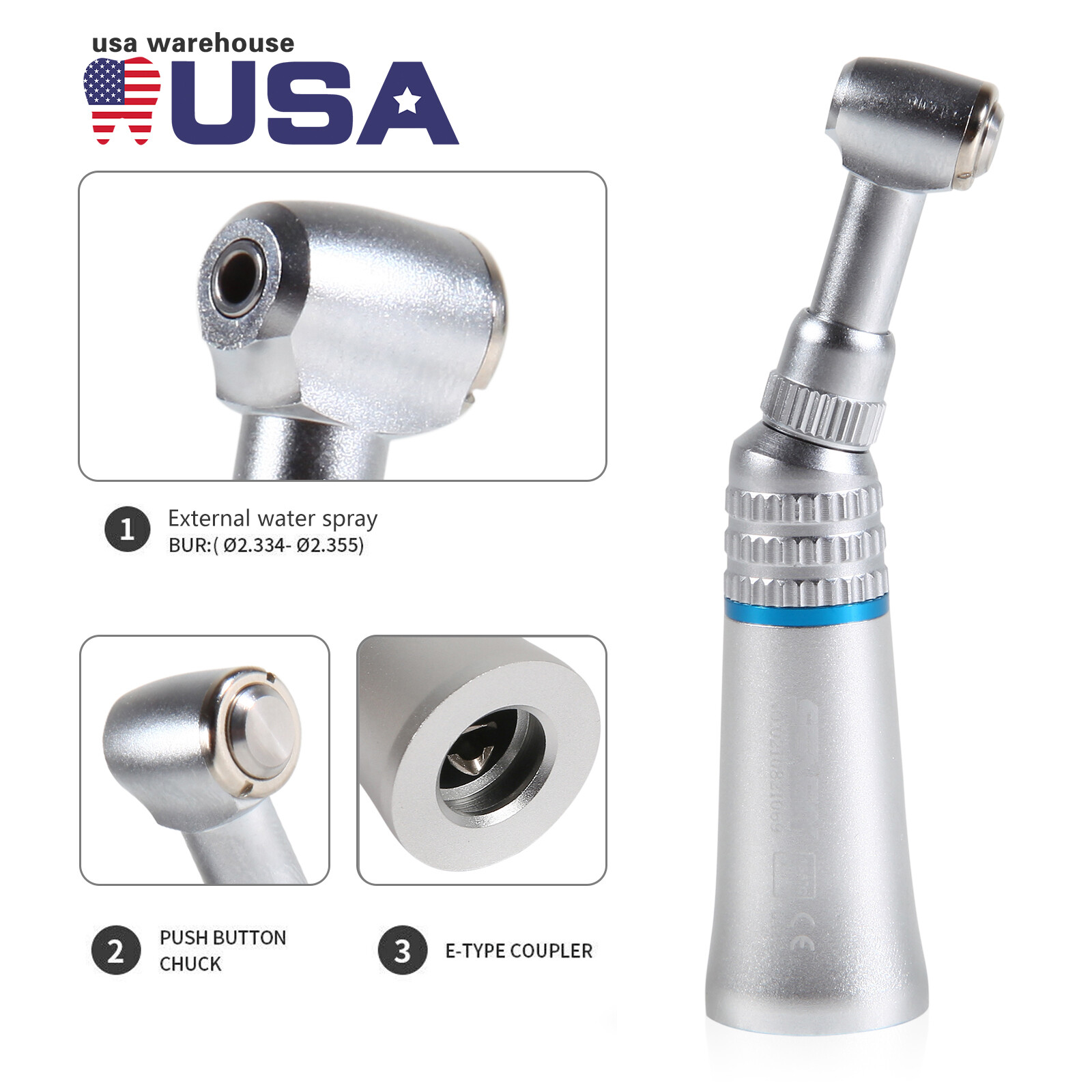 1/5/10Pcs Dental Low Speed Air Motor/Contra Angle Handpiece 2H Push Button PAD Y