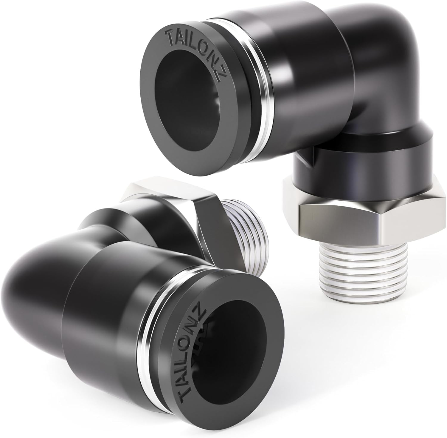 Male Elbow 3/8 Inch Tube OD x 1/8 Inch NPT Thread 90 Push to Connect Fittings PL