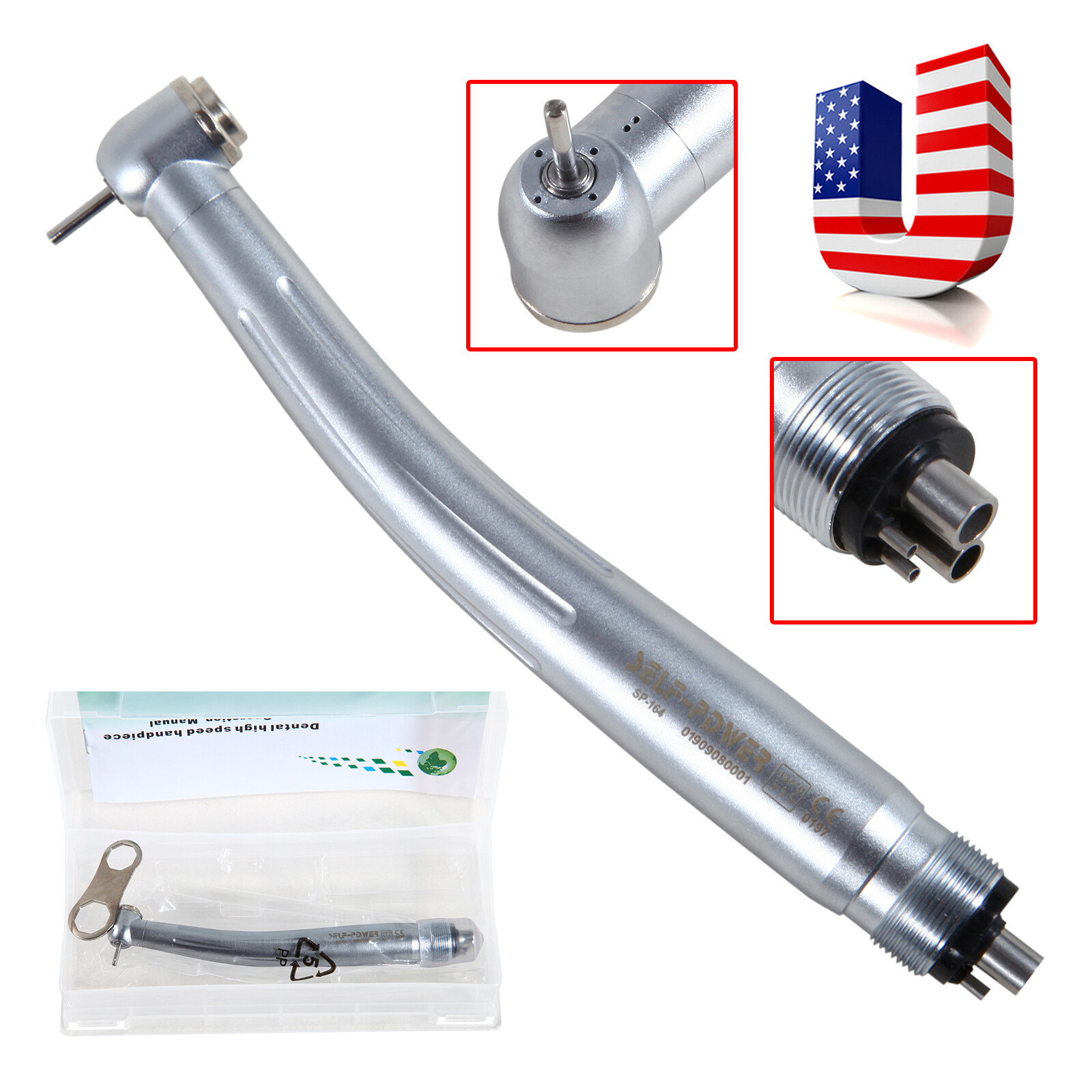 Self Power Dental High Speed Handpiece Air Turbine 4 Hole Fit NSK PANA MAX NADA