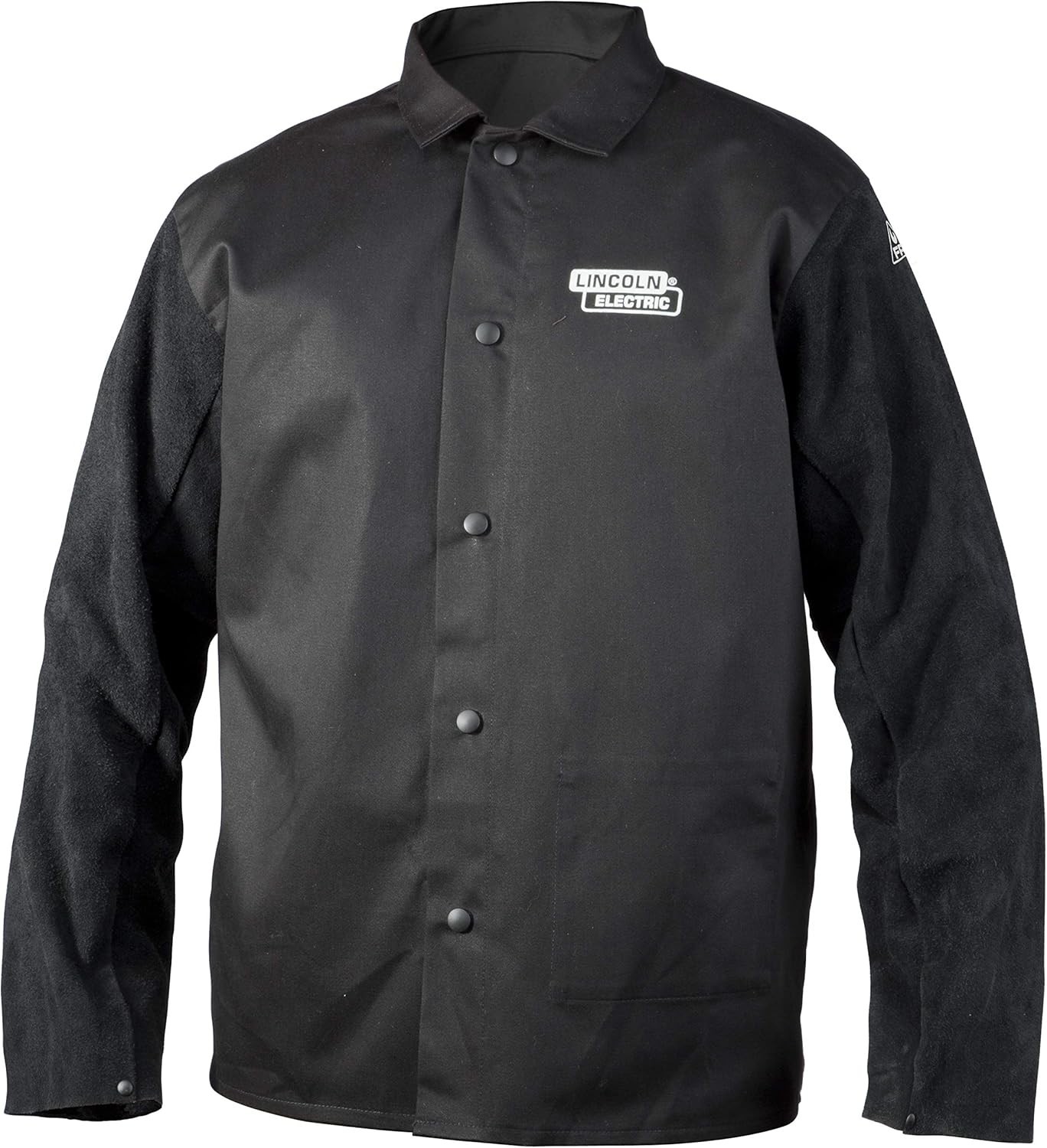 unisex adult Traditional Split Leather Sleeved Welding Jacket, Black, X-Large
