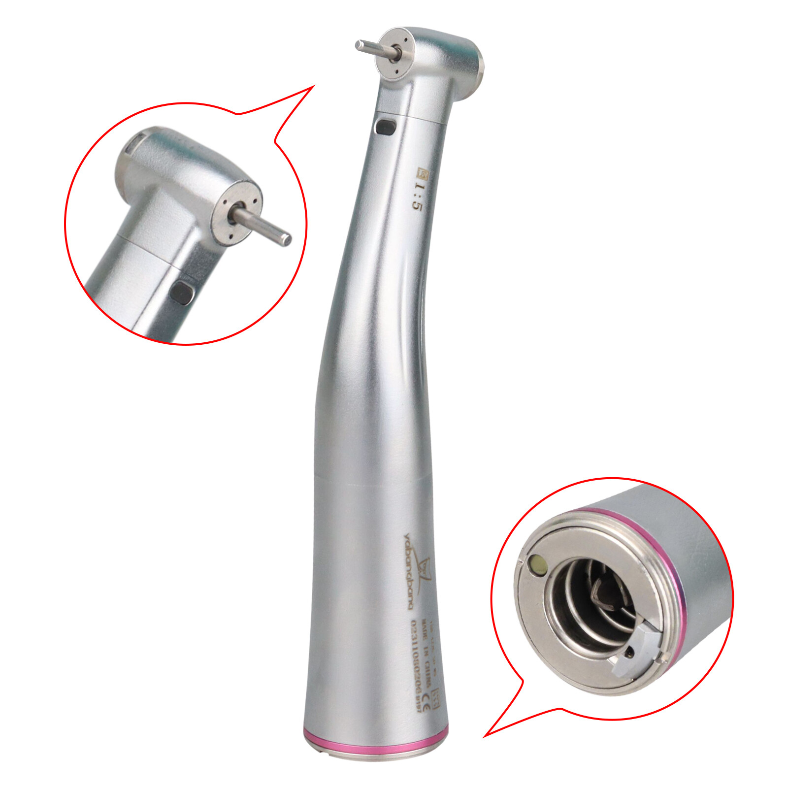 Dental 1:5 Fiber Optic LED Increasing Contra angle Internal 3 Spray Handpiece DL