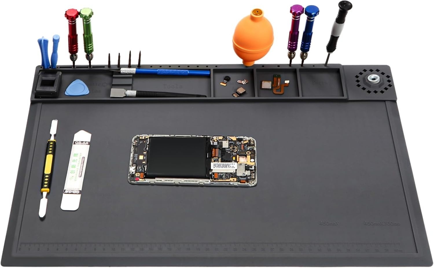 Phone Electronic Repair Work Mat Silicone Welding Pad Magnetic Part Area Solderi