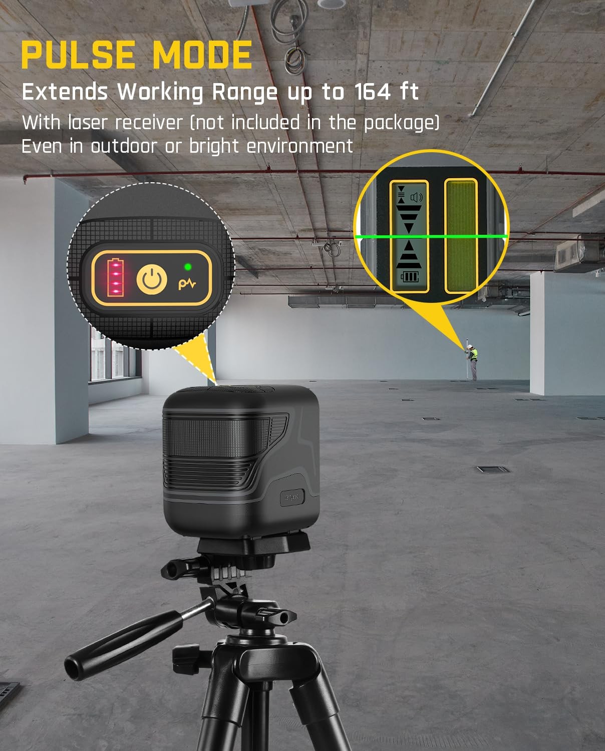 Fanttik D2 Pocket Green Laser Level, Class II ( 1 mW max output), Black