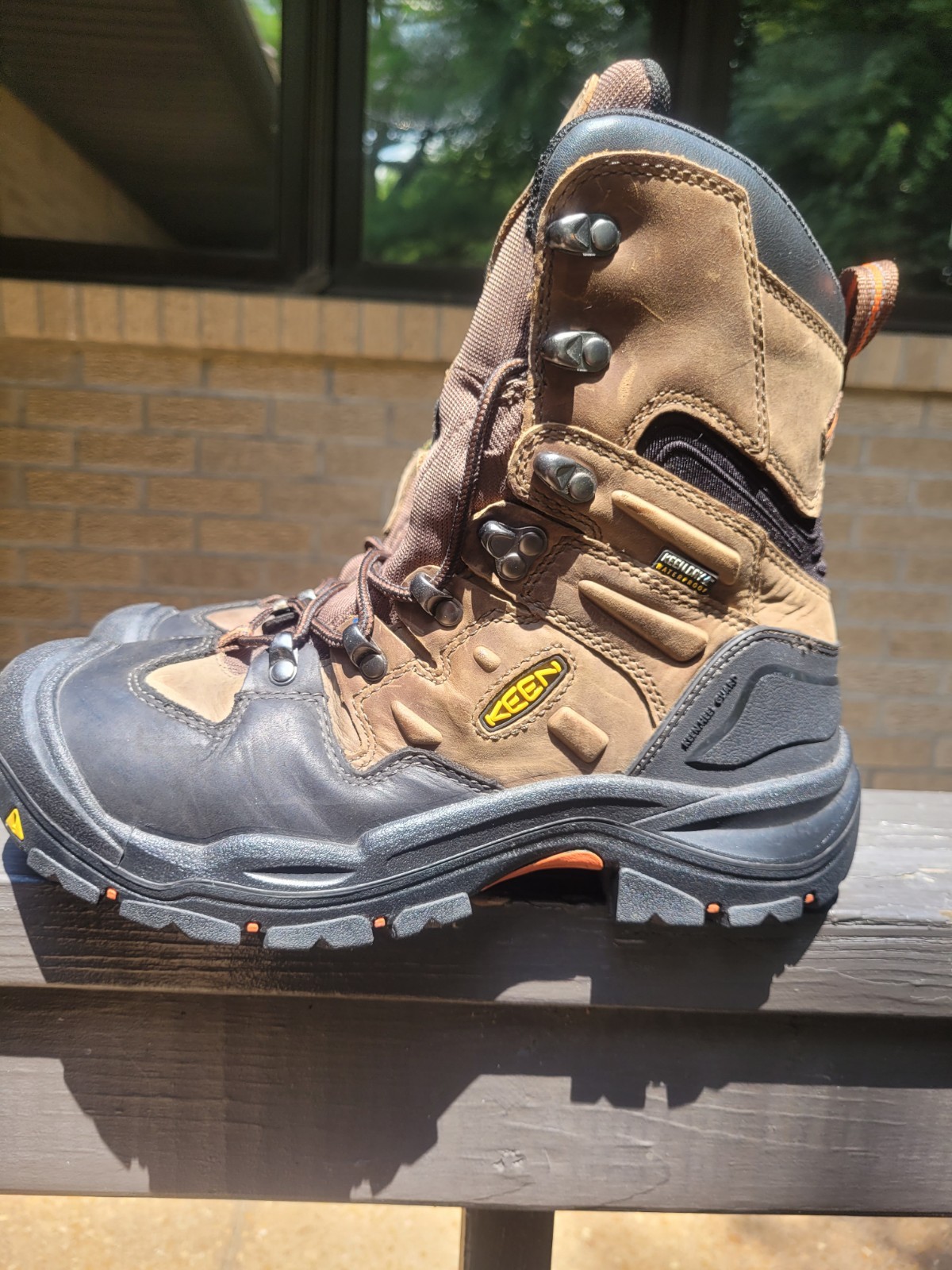🔥KEEN Utility 🇺🇸Coburg 8 Inch Waterproof Boot Cascade Brown Black 1017833 8D