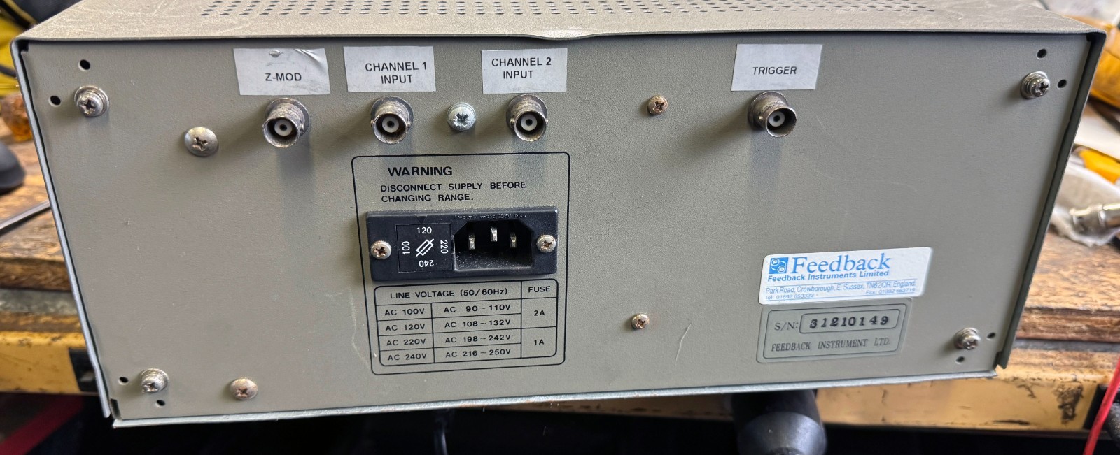 Feedback OS-9020A 20MHz Dual Trace Oscilloscope Tested w/Probe