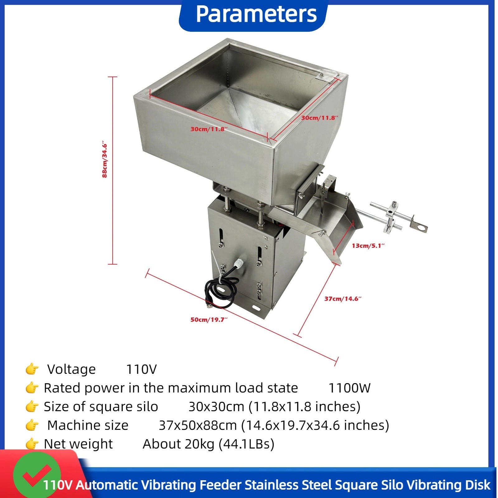 110V Automatic Vibrating Feeder Feeding Device