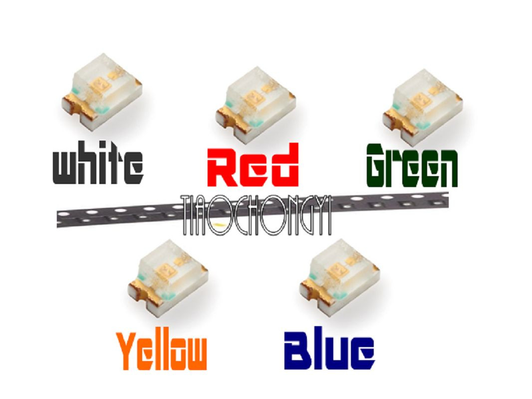 500PCS SMD SMT 0805 White Red Green Blue Yellow LED MIX