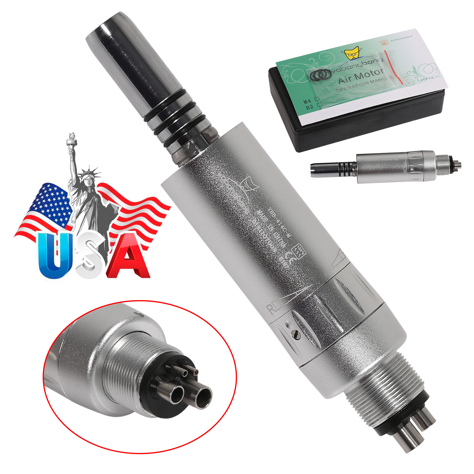 Dental Low Speed Air Motor Handpiece E-type 4Hole Micromotor Inner/External ns