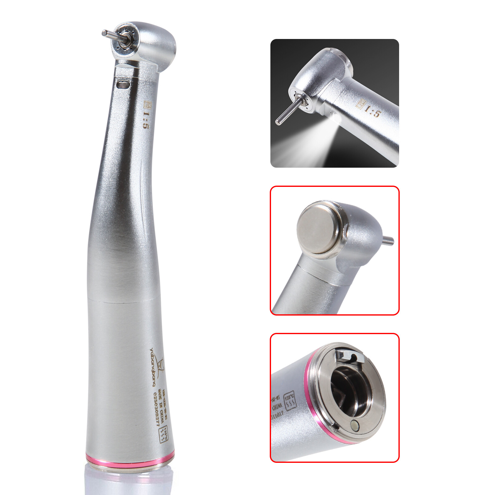 Dental 1:5 Increasing Contra Angle LED Handpiece Fit NSK Electric Motor X95L