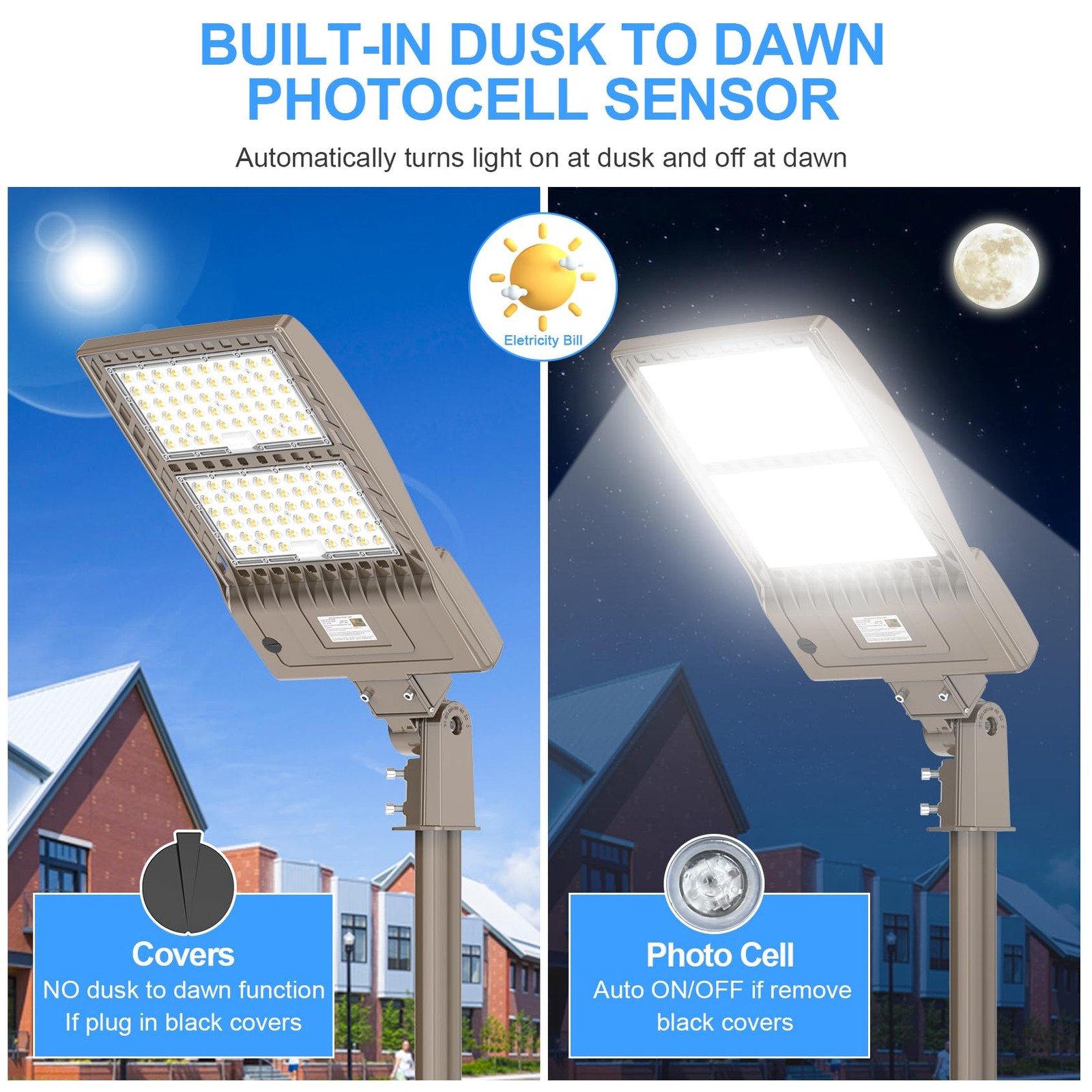 480V 400W LED Shoebox Light Dusk to Dawn Commercial Street Parking Lot Fixtures